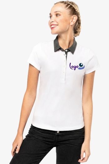 Image produit Polo jersey bicolore femme