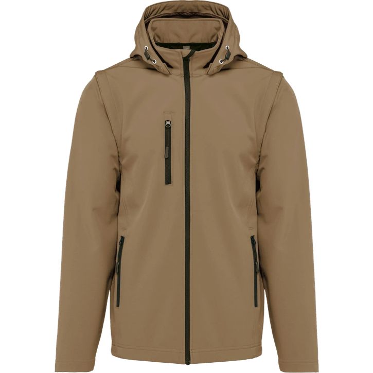 Image produit Veste Softshell 3 couches à capuche avec manches amovibles unisexe