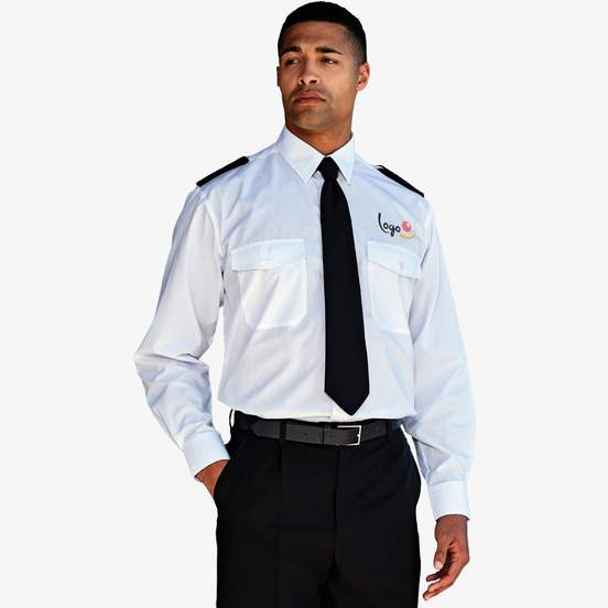 Chemise pilote à manches longues pour homme