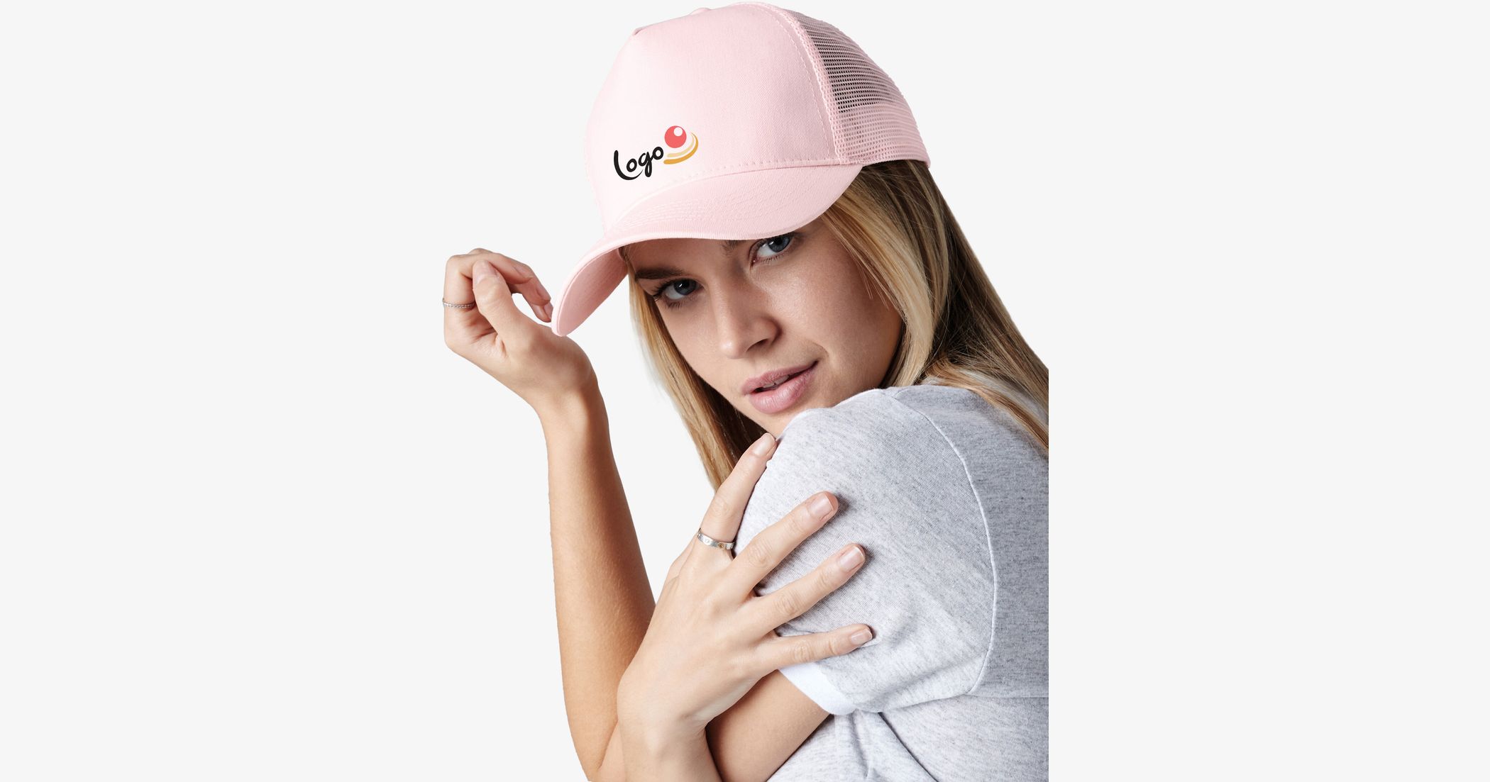 Casquette de camionneur en maille 6 panneaux avec logo personnalisé, casquette S