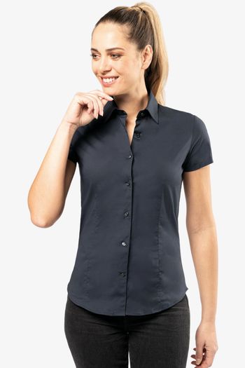 Image produit Chemise coton / élasthanne manches courtes femme