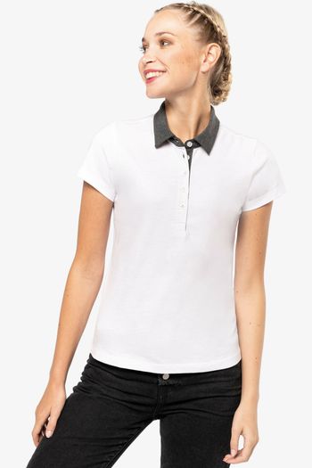 Image produit Polo jersey bicolore femme