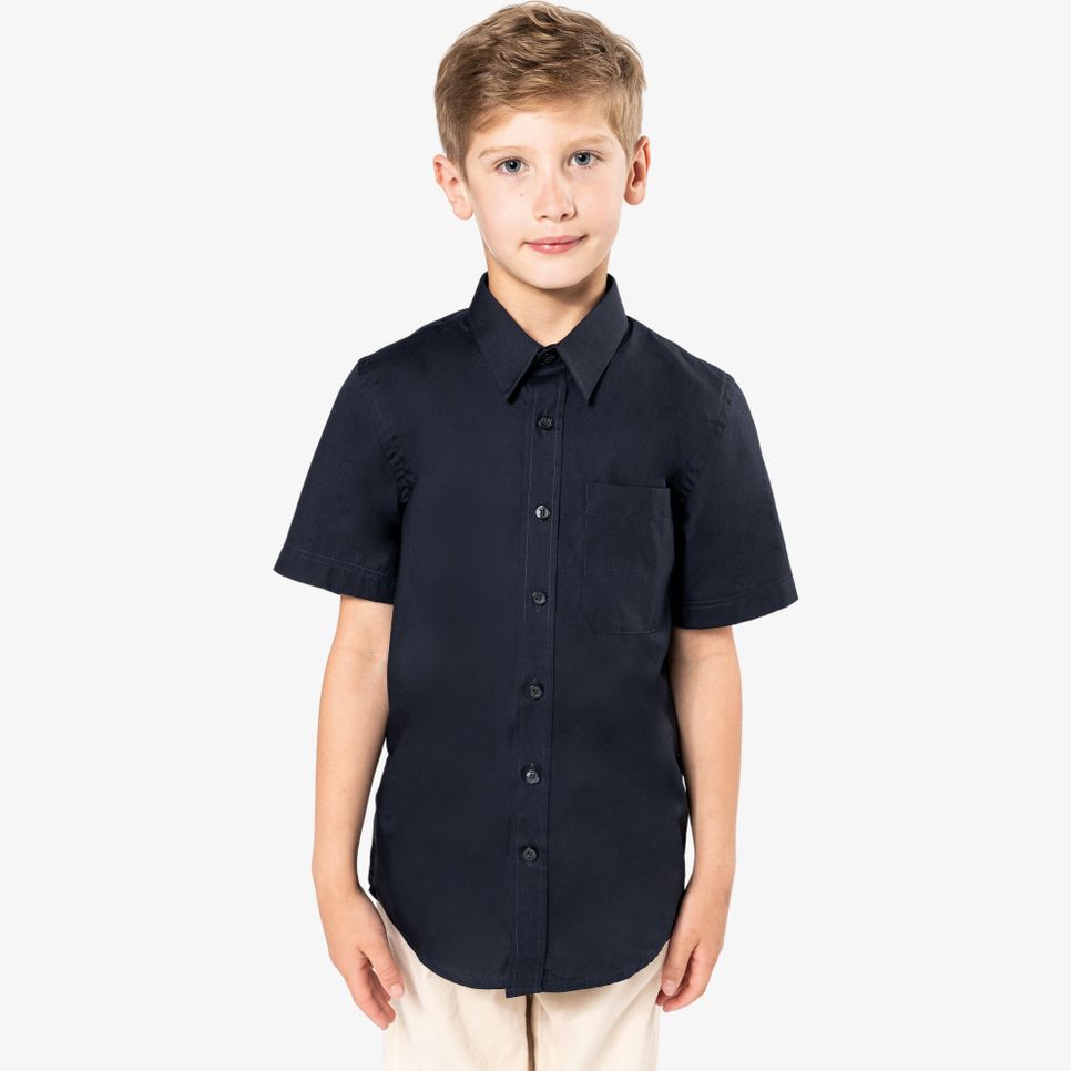 Chemise popeline manches courtes enfant