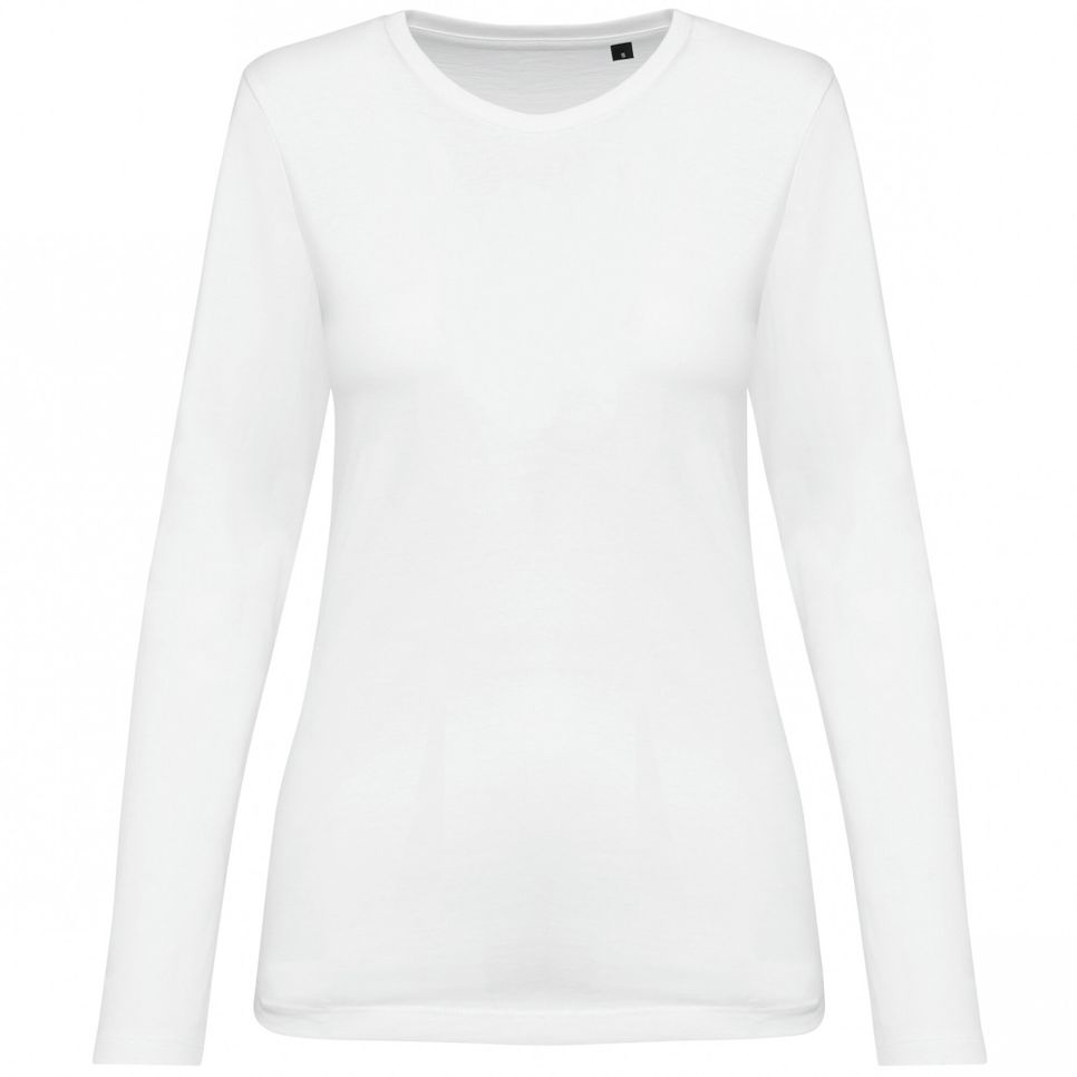 T-shirt Supima® col rond manches longues femme