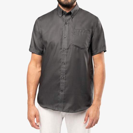 Chemise micro-sergé manches courtes sans repassage