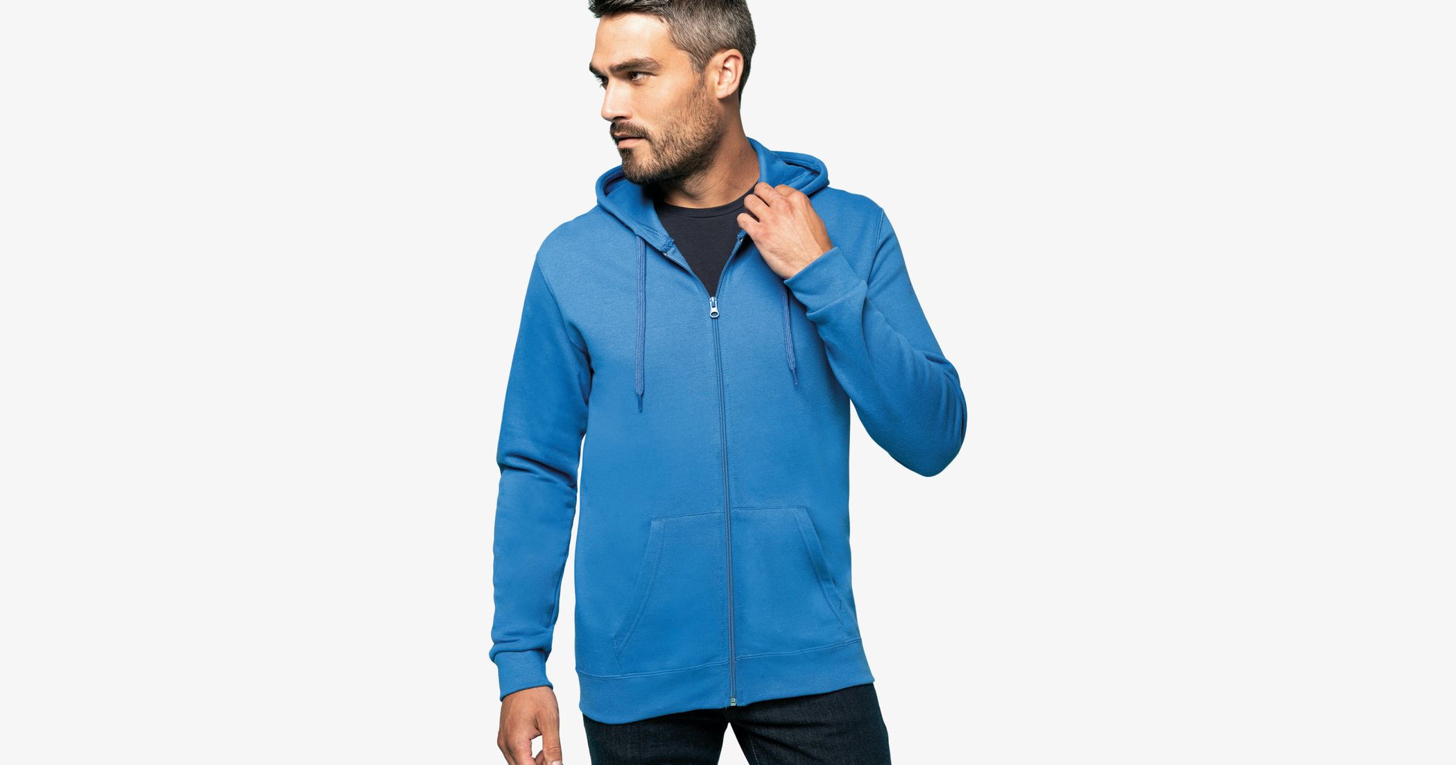 Sweat à Capuche Zippé Personnalisable – Impression Recto-verso DTG – 241 G, Coupe Classique – Personnalisation Libre