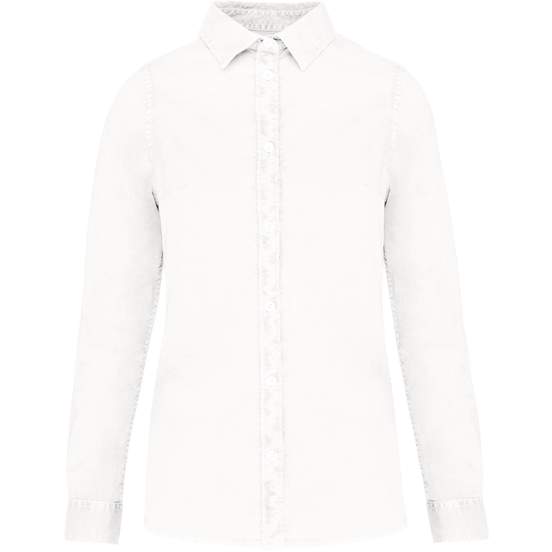 Chemise délavée en coton twill femme