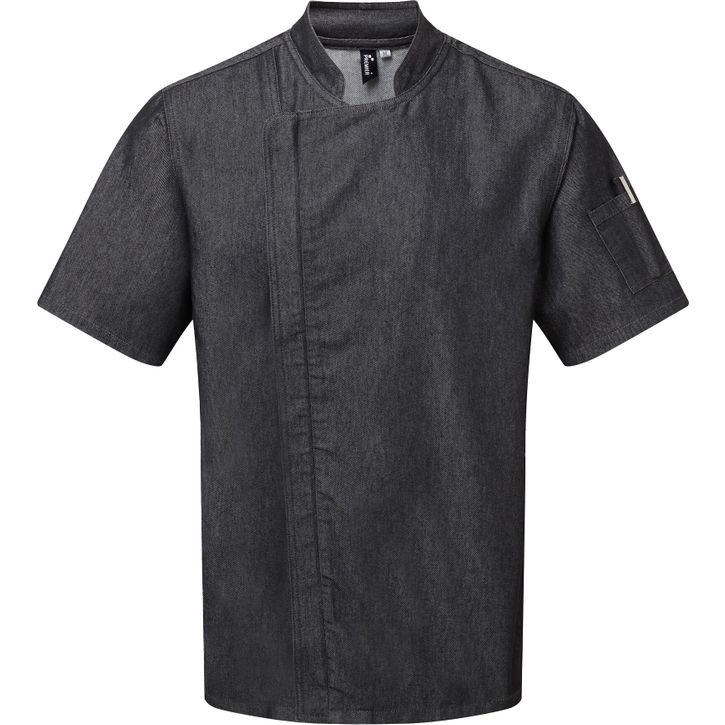 Veste de cuisinier à manches courtes et à fermeture zippée