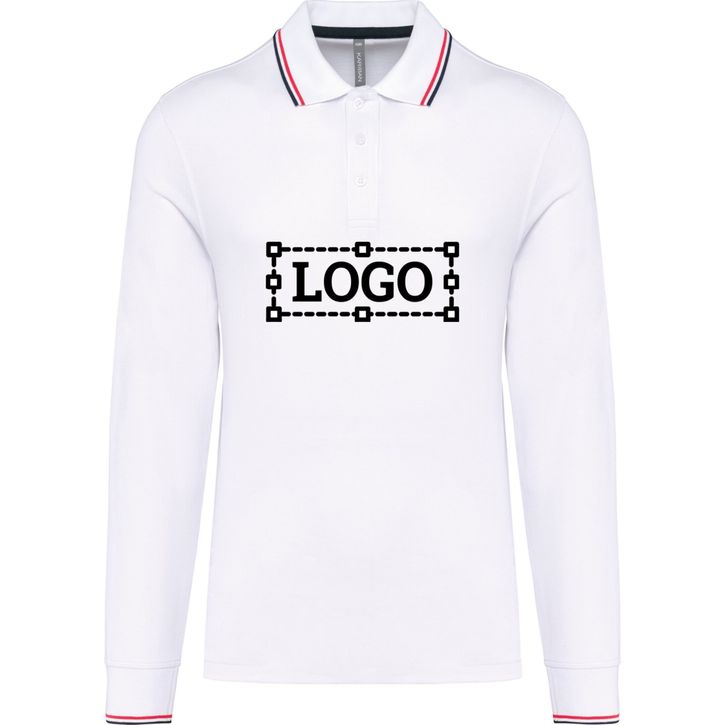 Image produit Polo maille piquée manches longues homme
