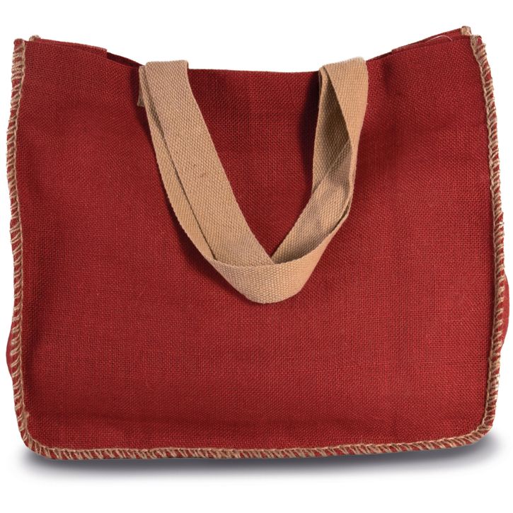 Image produit Sac en jute avec coutures contrastées