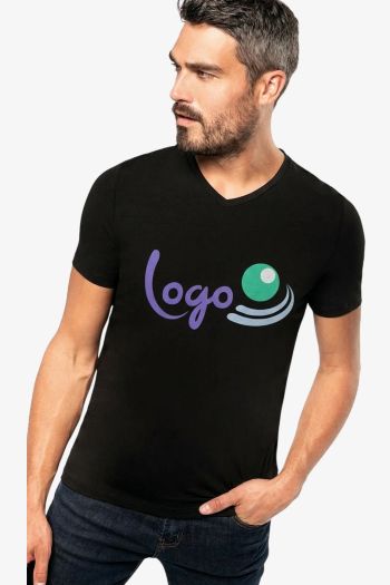 Image produit T-shirt manches courtes col V homme
