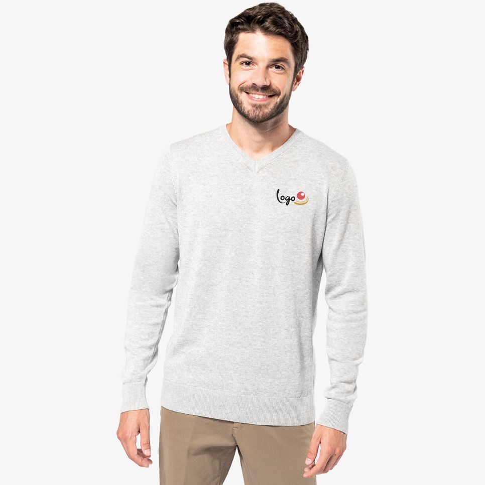 Pull col en V écoresponsable homme