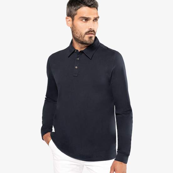 Polo jersey manches longues homme