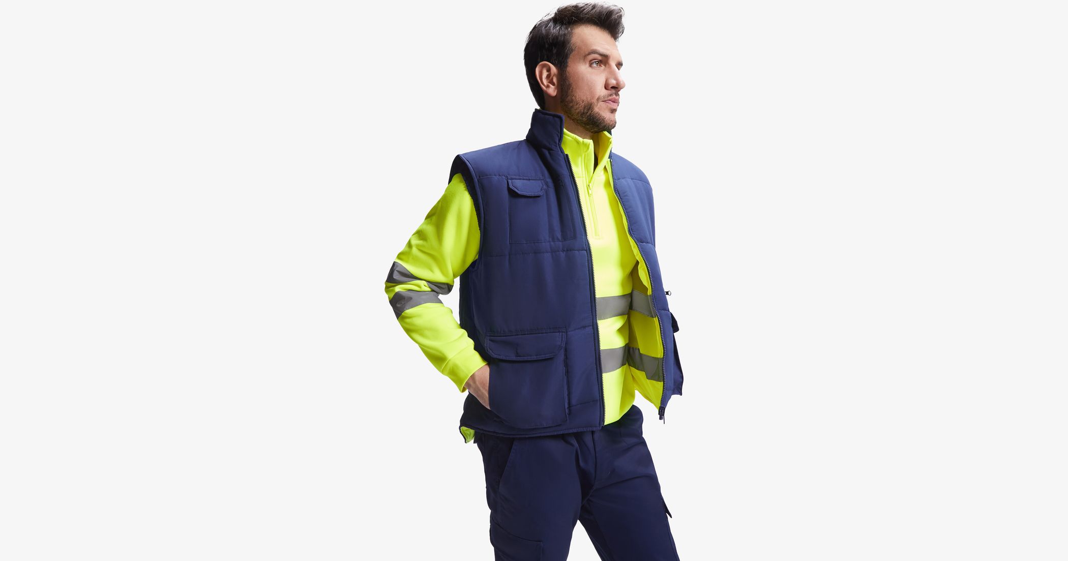 Bodywarmer Sécurité Royal Clyde – Imprimé Portier – Noir, Taille M – Neuf