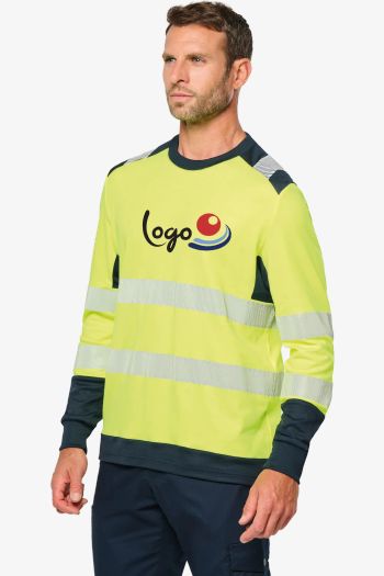 Image produit T-shirt de sécurité recyclé col rond manches longues unisexe