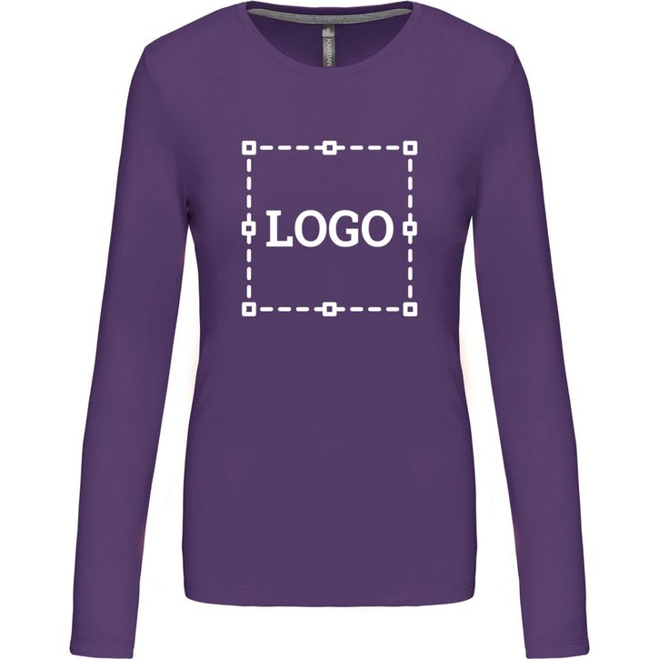 T-shirt col rond manches longues femme