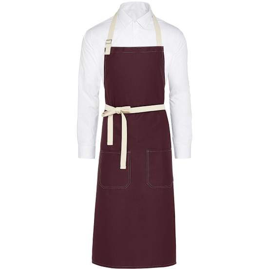 Santorini - Contrasted Bib Apron with Pocket