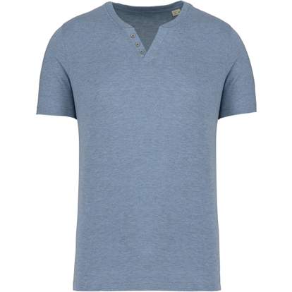 Image produit T-shirt écoresponsable henley manches courtes homme - 140 g