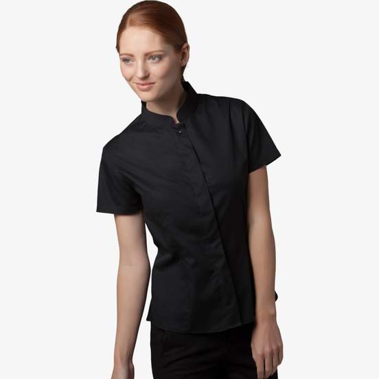Women's bar shirt Mandarin collar short sleeve