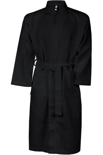 Peignoir kimono nid d'abeille - Black