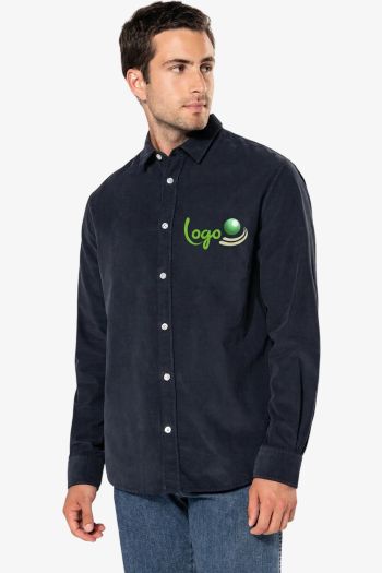 Image produit Chemise manches longues en velours homme