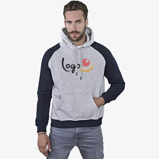 Two-tone hooded sweatshirt