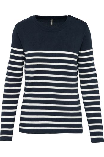 Pull marin femme - Striped Navy/off White