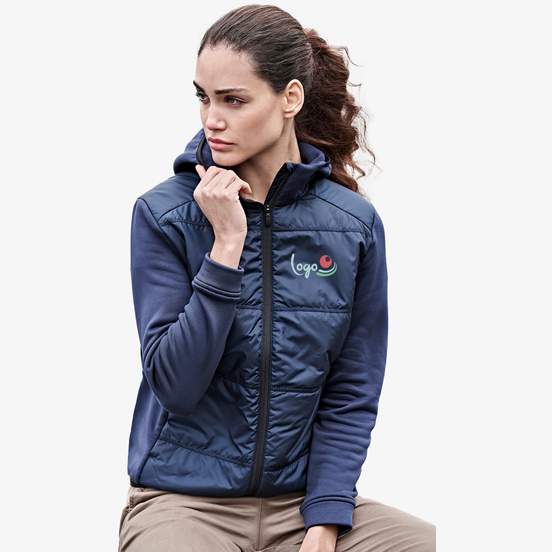 Women's hybrid-stretch hooded jacket