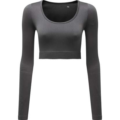 Image produit Haut court femme Tridri® 3D fit côtelé et sans coutures.