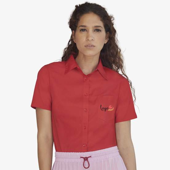 Short Sleeve Poplin Shirt Lady-Fit