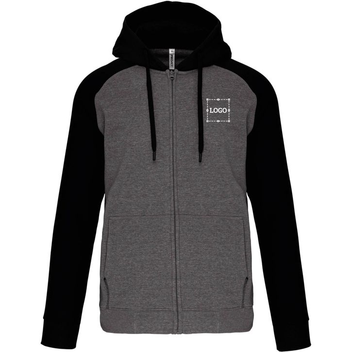 Image produit Veste molleton zippée capuche bicolore unisexe