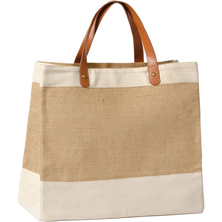 Image produit Tote bag en jute Adley avec simili cuir