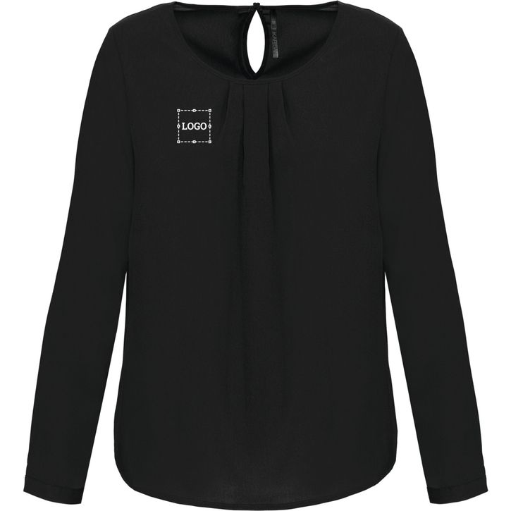Image produit Blouse crêpe manches longues femme