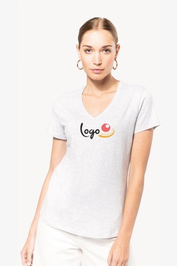 Image produit T-shirt col V manches courtes femme