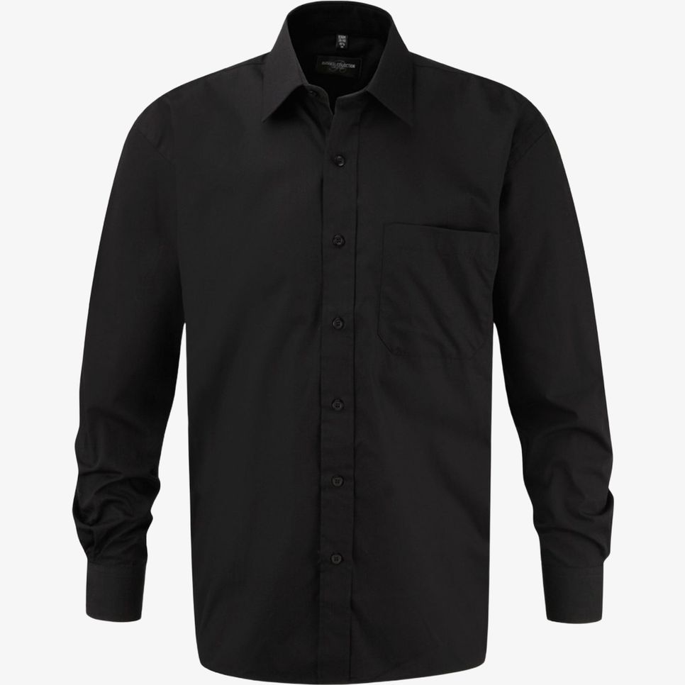 Men’s long sleeve classic pure cotton poplin shirt